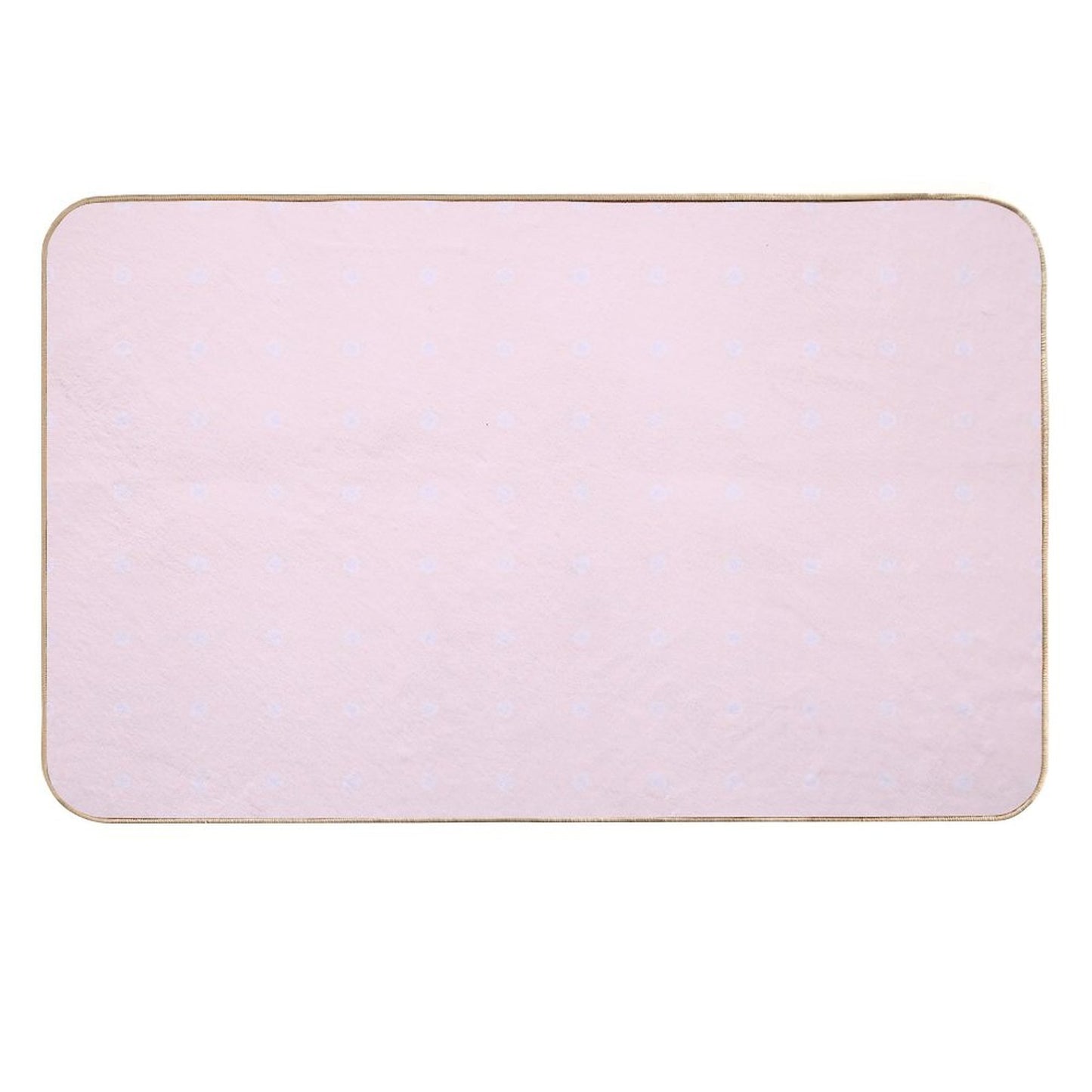 Spaced-Out Tiny Hexagons, Simple Geometric Print, Pale Purple on Pastel Pink  Rapid-Drying Bath Mat