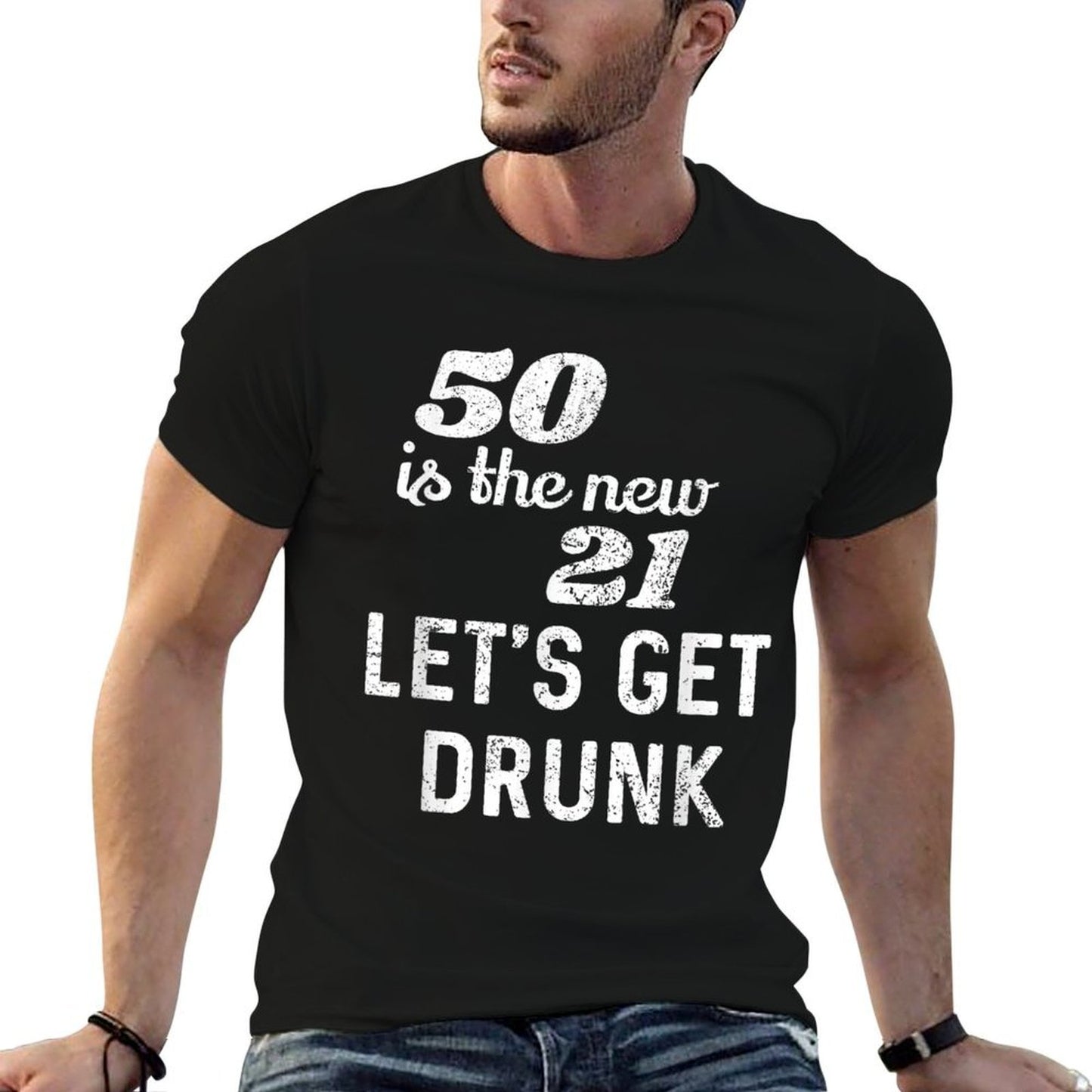 50 Is The New 21 Funny 50th Birthday Gift  Tagless Design T-Shirt