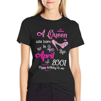 A Queen Was Born in April 2001 21st Birthday  Slim-fit Cut T-Shirt