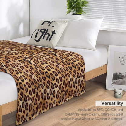Rustic Texture Leopard Print Sustainable Throw Blanket