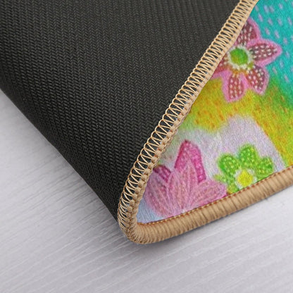 Funky Flowers Print  Fade-Resistant Bath Mat