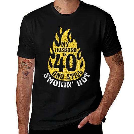 My Husband Is 40 And Still Smokin' Hot Funny 40th Birthday  Soft T-Shirt