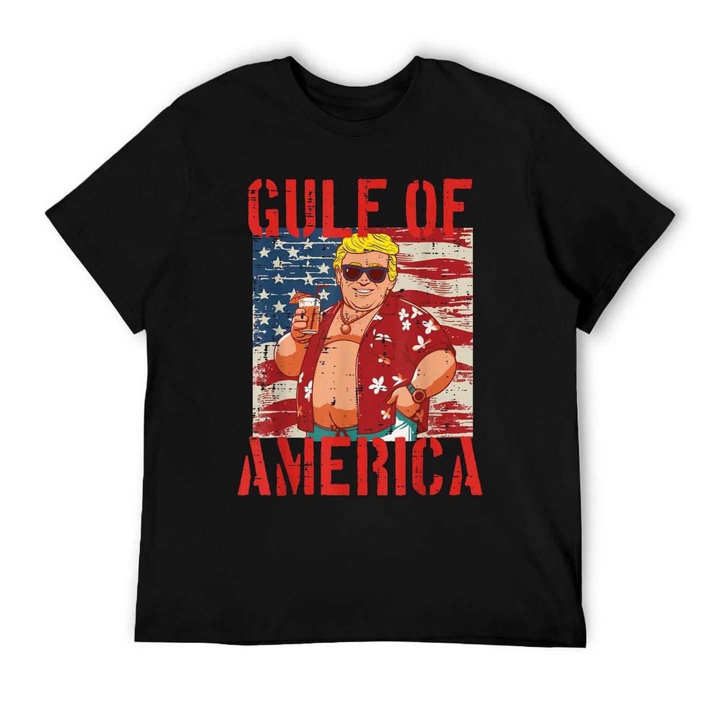 Gulf Of USA America American Flag Men Women Kids Cotton T-Shirt