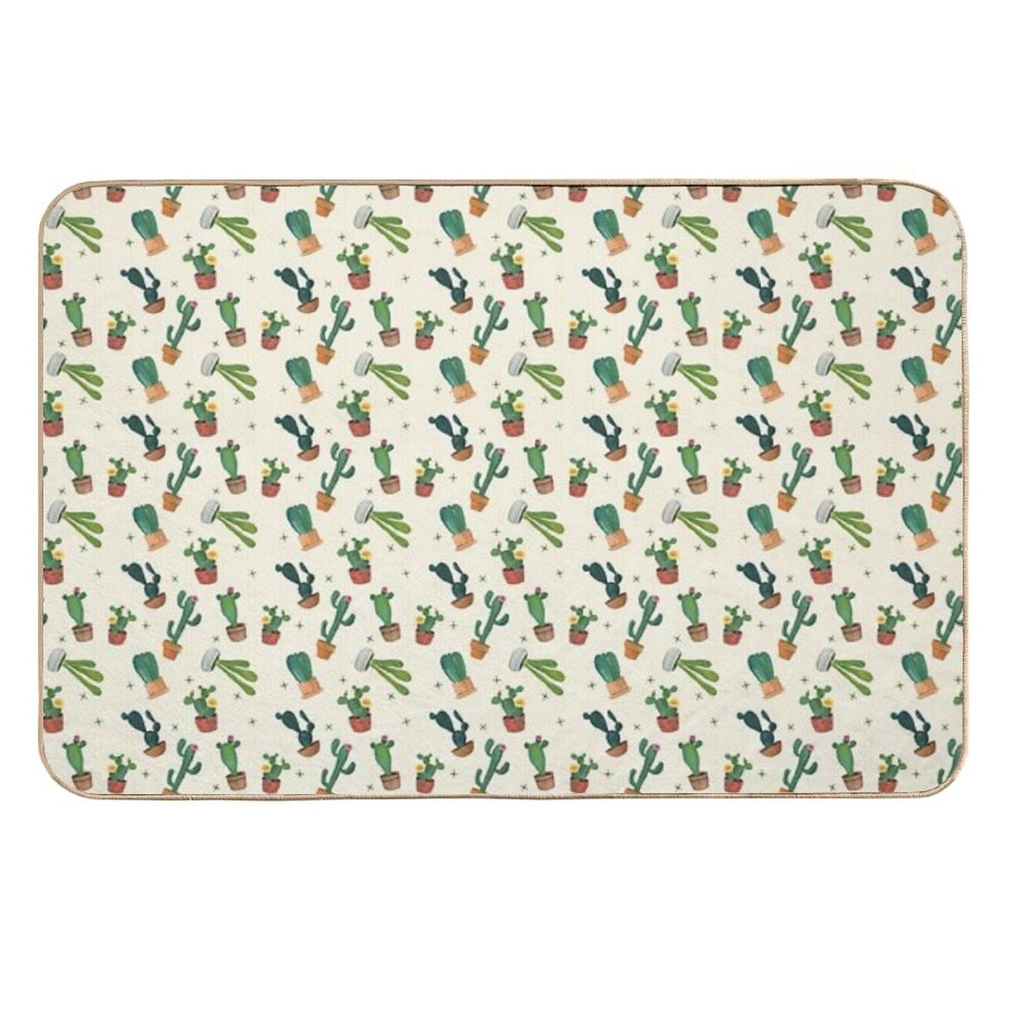 Cute Colorful Cactus Toss Southwest Print  Non-Slip Bath Mat
