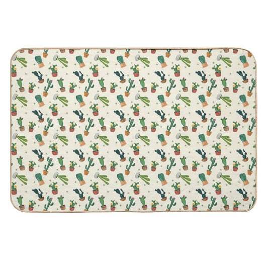 Cute Colorful Cactus Toss Southwest Print  Non-Slip Bath Mat