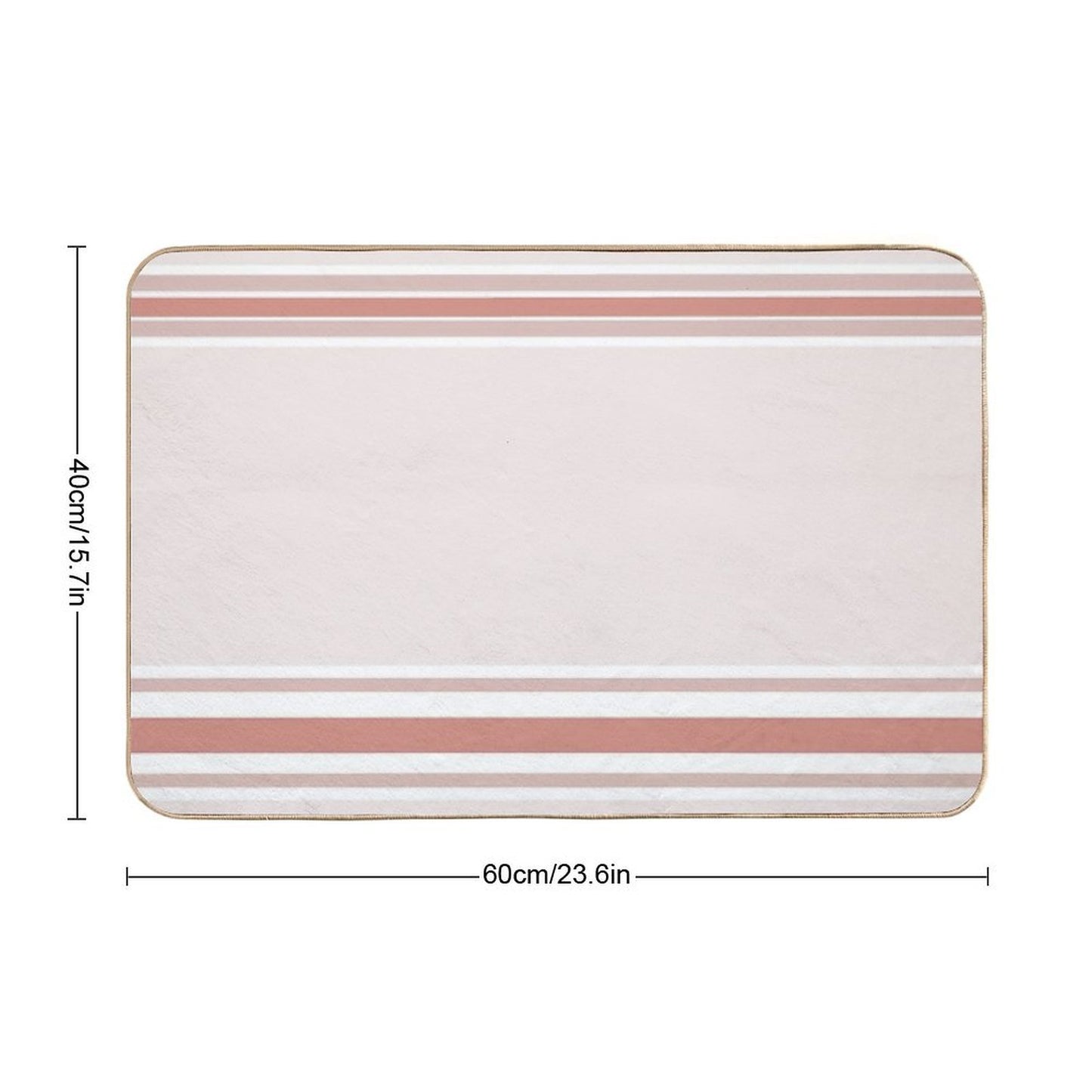 Line Art Neutral Peach  Fade-Resistant Bath Mat