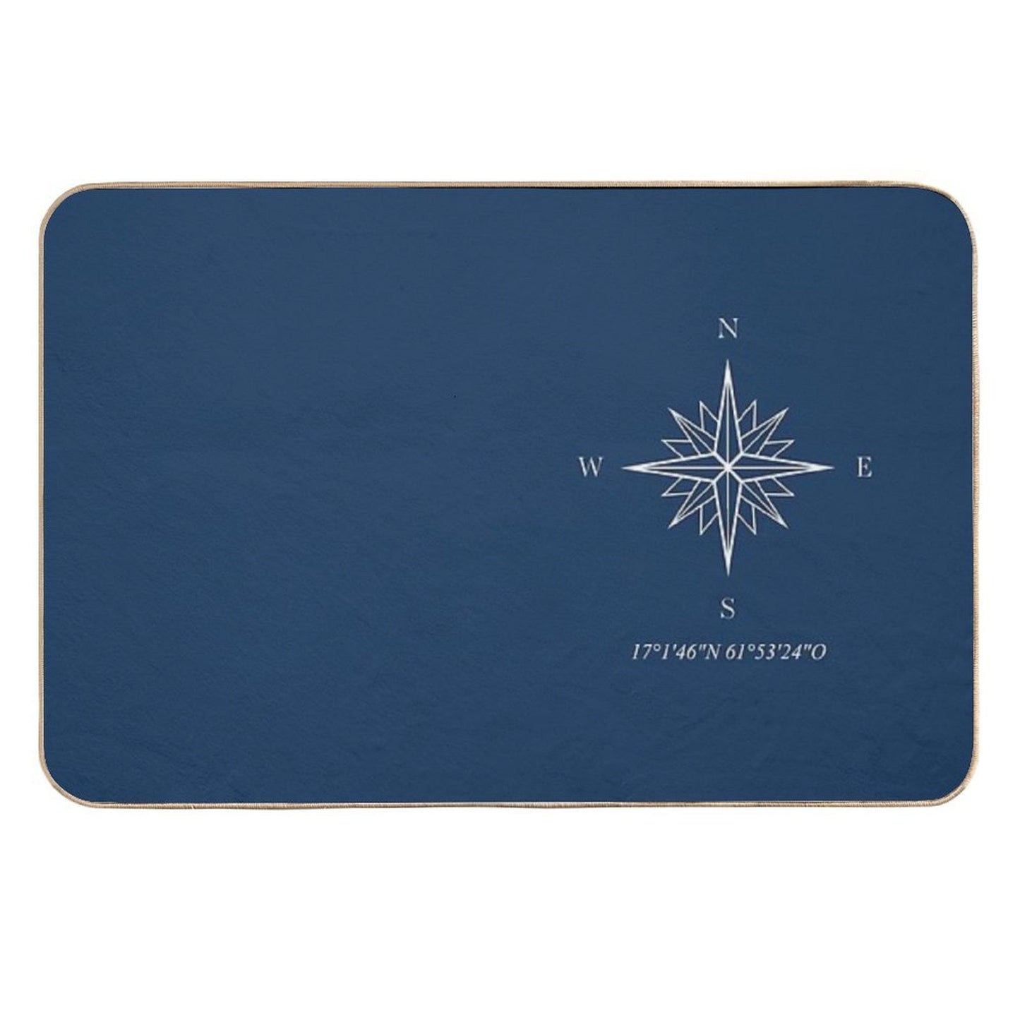 Compass Rose White  Odorless Bath Mat
