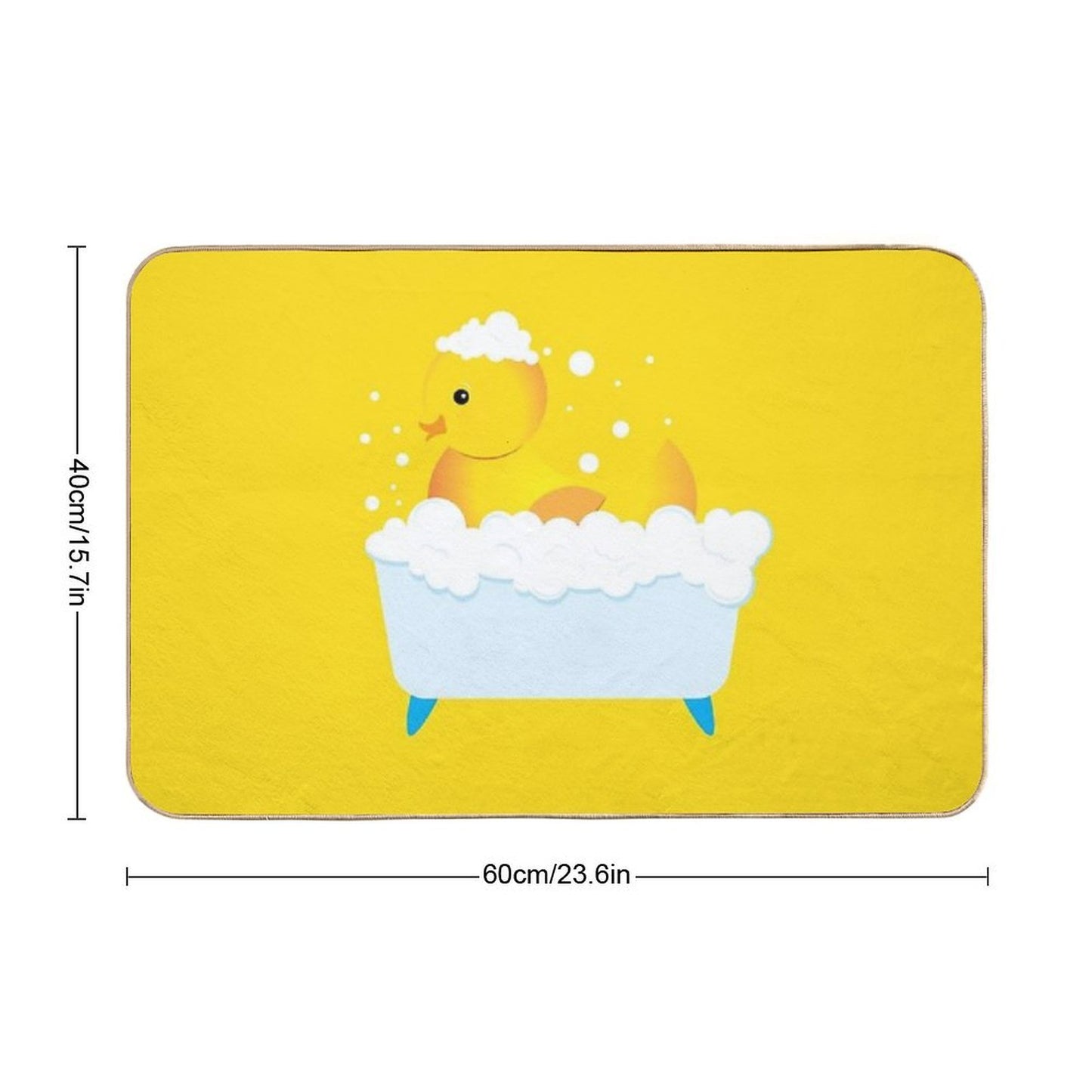 Yellow Duck Take A Bath  Repositionable Bath Mat