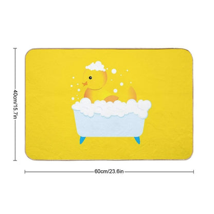 Yellow Duck Take A Bath  Repositionable Bath Mat