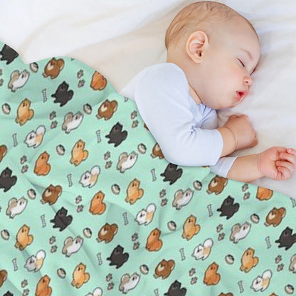 Cute Pomeranians Premium Throw Blanket