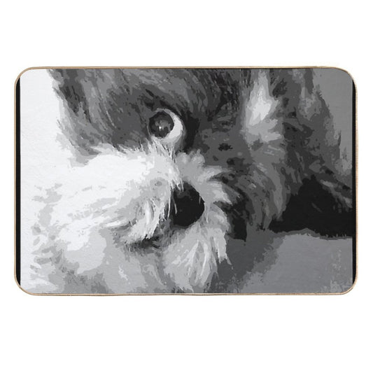 Say What Cute Shih Tzu Dog Art  Anti-Trip Bath Mat