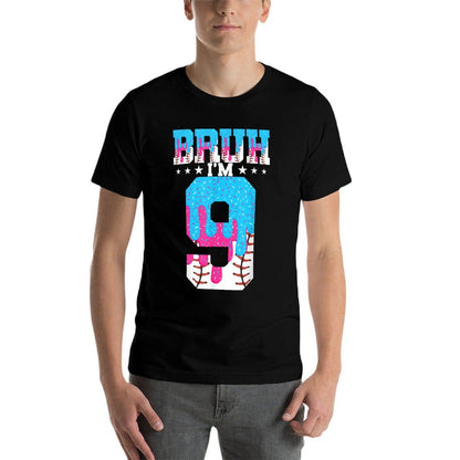 Bruh 9th Birthday Boy Baseball Ice Cream Drip 9 Year Old Boy  Vintage-inspired T-Shirt