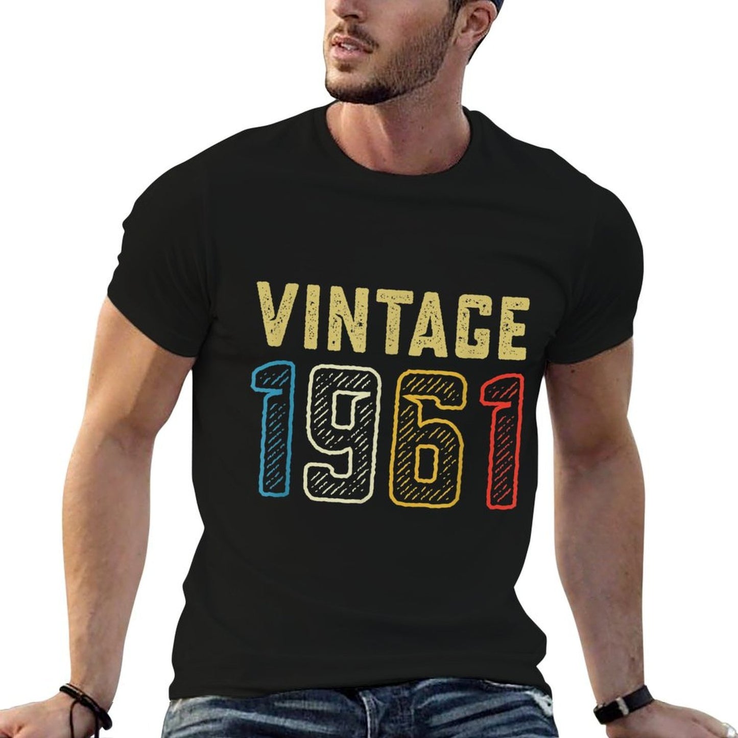 Vintage 1961 Retro 60 Year Old Bday Gift 60th Birthday  Trendy Pattern T-Shirt