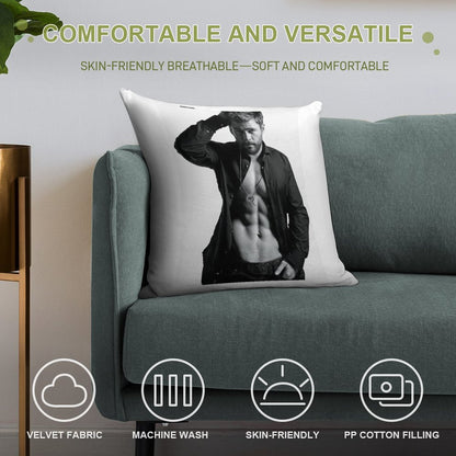 Chris Hemsworth Sexy Soft Bedroom Essential Throw Pillow
