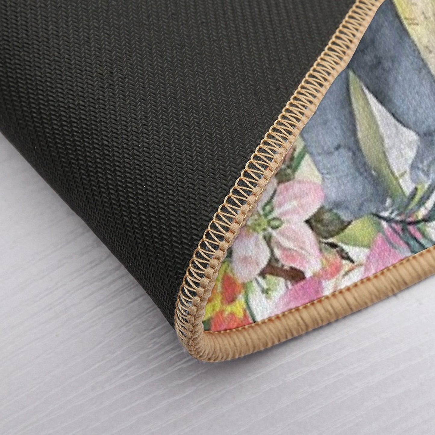 Elephant in Flower Jungle Botanical Garden  Slip-Resistant Bath Mat