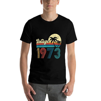 50 Year Old Gifts Men Women Vintage 1973 50th Birthday Retro  High-quality Stitching T-Shirt