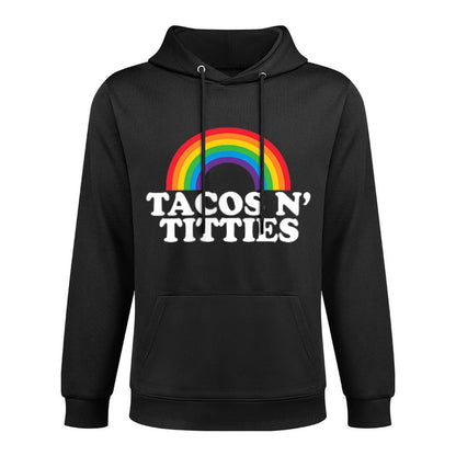 Tacos And Titties Funny LGBTQ Gay Pride Lesbian Lovers WlW Customizable Surface Hoodie