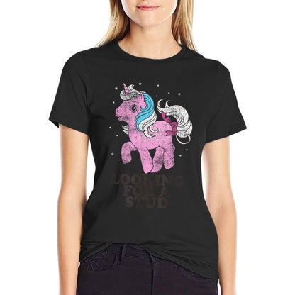 My Little Pony Retro Twilight Looking For A Stud Logo  Heathered Texture T-Shirt