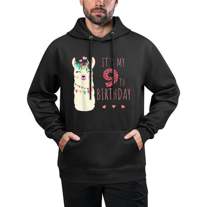 It's My 9th Birthday Nine Year Old Girl Birthday Cute Llama All-Day Comfort Hoodie