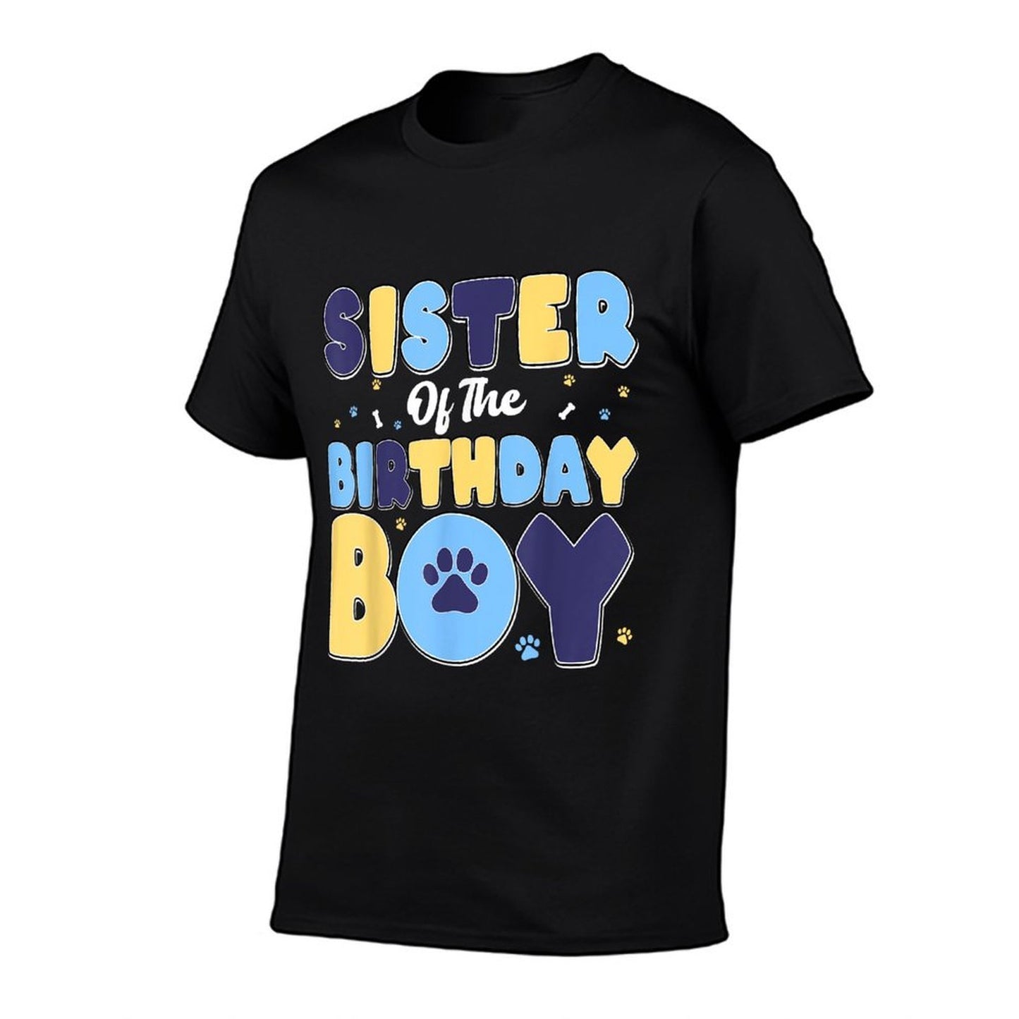 Sister Of The Birthday Boy Matching Family Party Dog Lover  Fade-proof Color T-Shirt