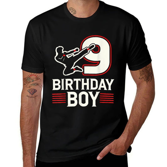 9 Birthday Boy Karate Enthusiast  Stretchy T-Shirt
