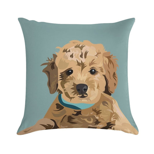 Golden Doodle Soft Bedroom Essential Throw Pillow