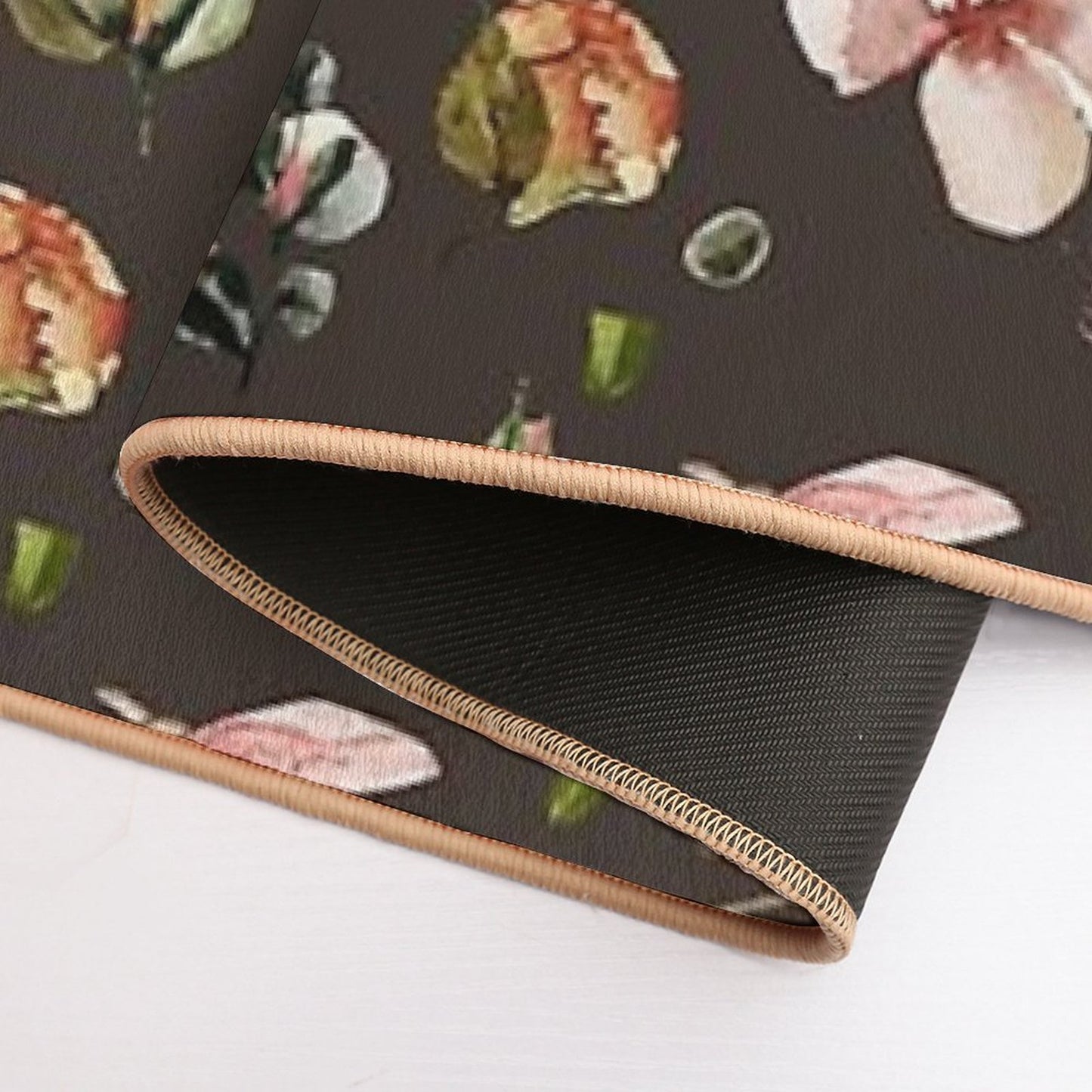 Vintage Floral Geometric Pattern  Anti-Trip Bath Mat