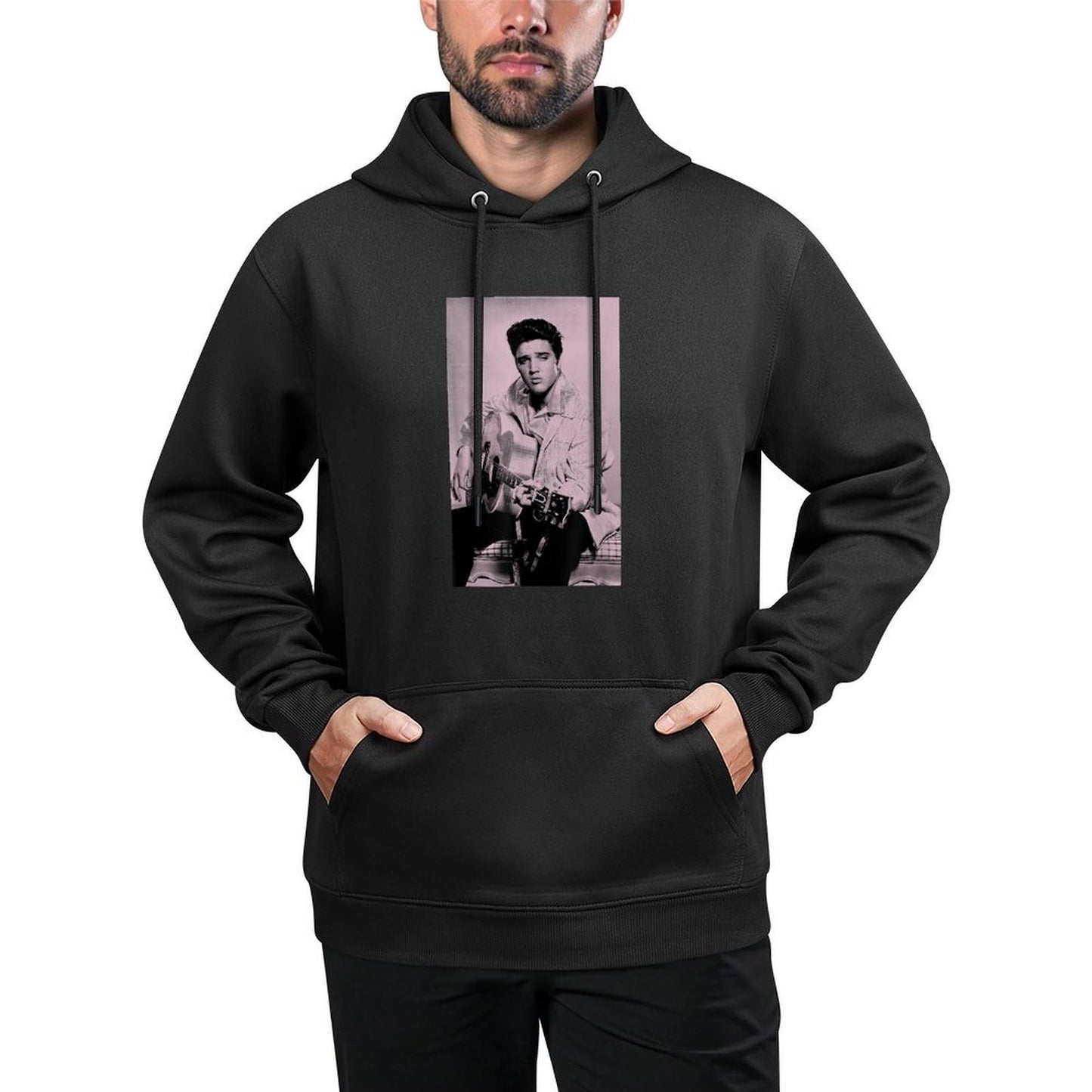 Elvis Presley Pink Guitar Cotton-Polyester Blend Hoodie