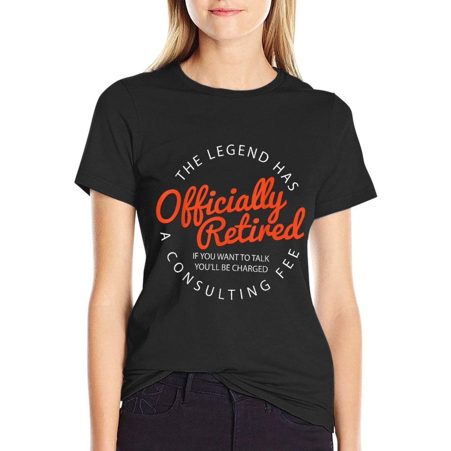 Legend Officially Retired&#34; Men&#39;s Funny Retirement - Black, Classic Fit, Crew Neck  Affordable Price T-Shirt