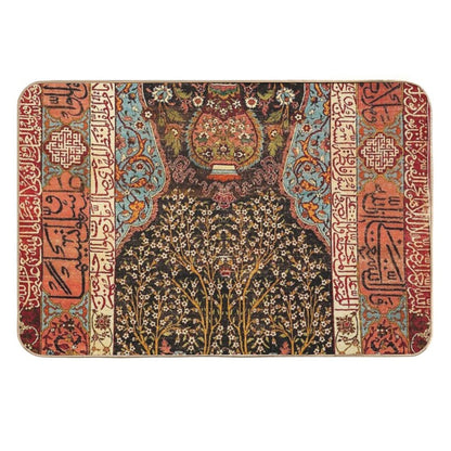 Safavid Kashan Or Isphahan Persian Rug Print Durable Bath Mat