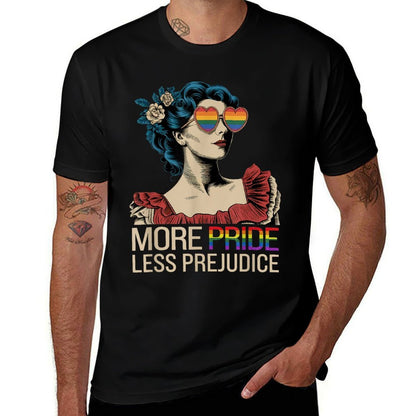 More Pride Less Prejudice Pride Month LGBTQ  Oversized Silhouette T-Shirt