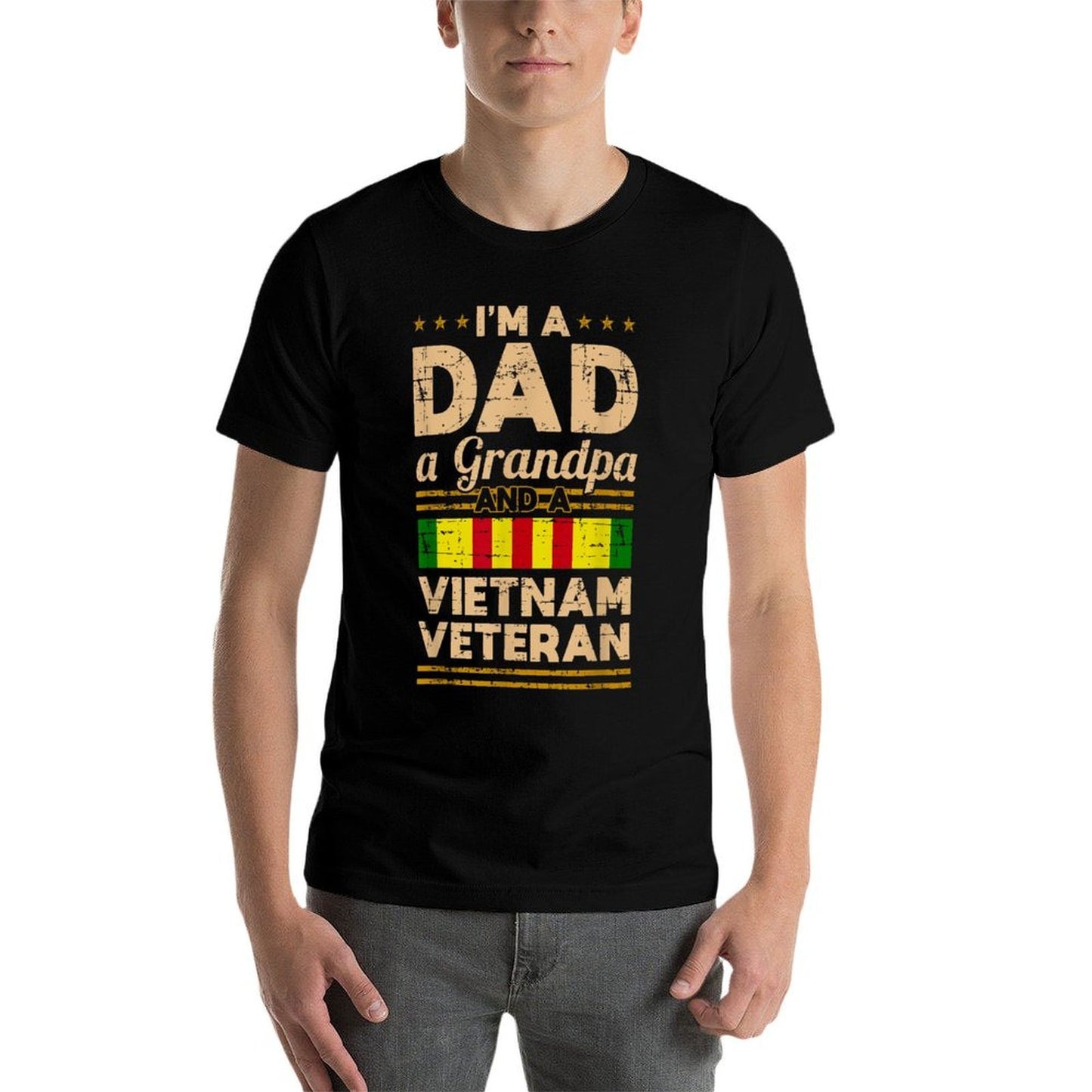 Dad Grandpa Vietnam Veteran Vintage Mens Gift  Tagless Design T-Shirt