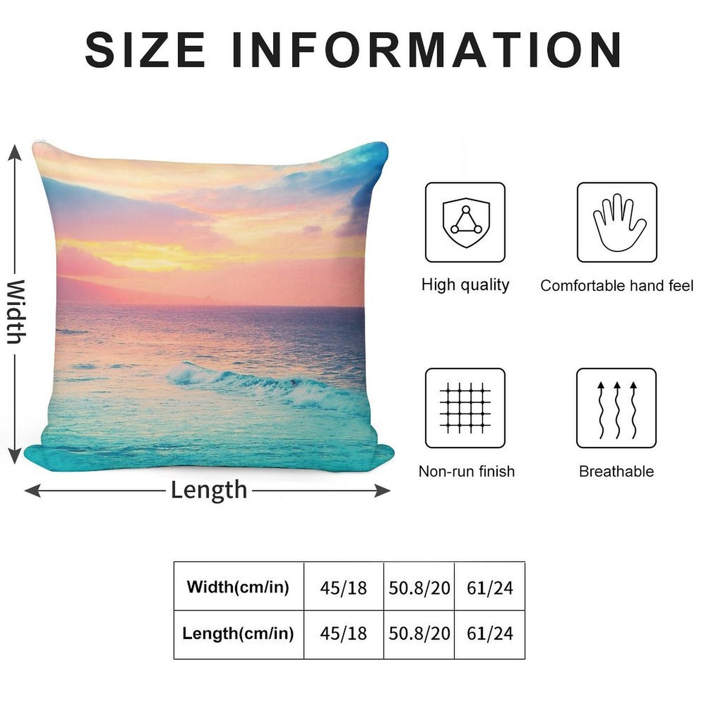 Hookipa Surf Sunset Soft Warmth Comfort Throw Pillow