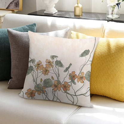 Winding - Floral Watercolour Soft Shrink-Resistant Throw Pillow