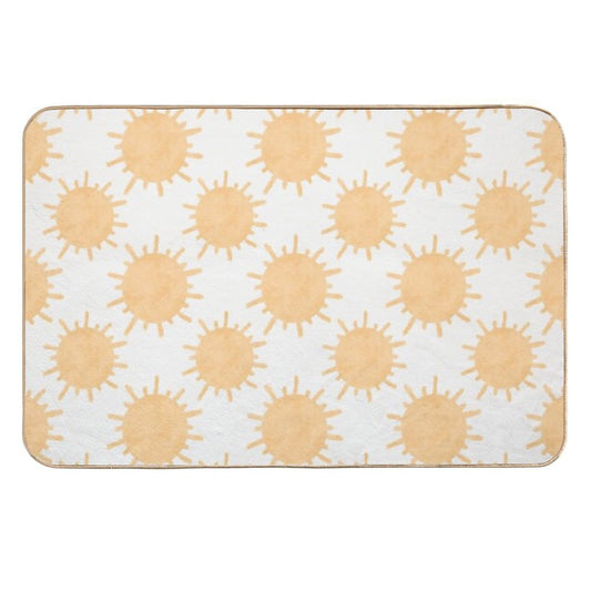 Warm Good Vibes Boho Sun Pattern  Eco-Friendly Bath Mat