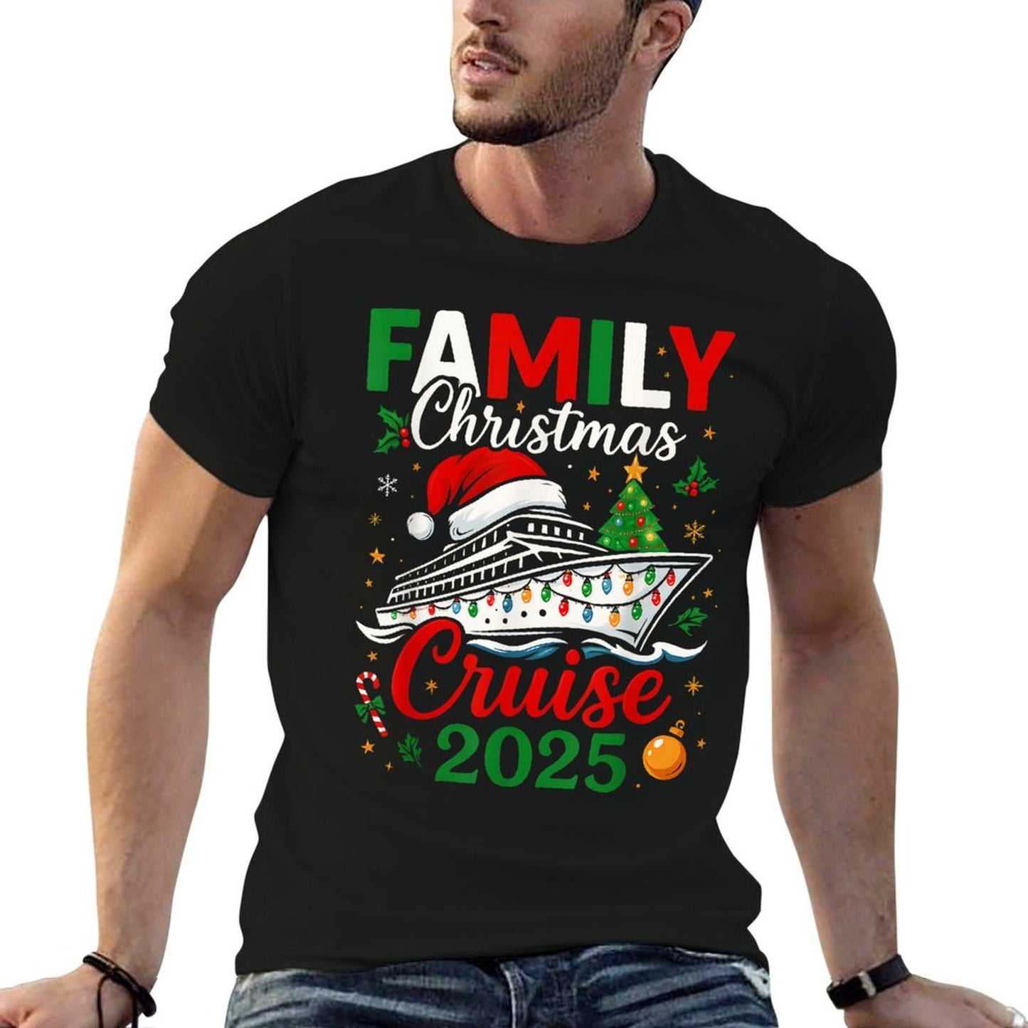 Family Christmas Cruise 2025 Matching Group Cruise Holiday  Graphic-printed T-Shirt