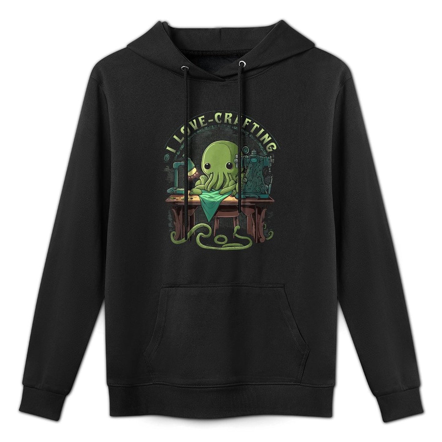 Cthulhu I Love Crafting, Funny Cute Sewing Cthulhu Versatile Streetwear Hoodie