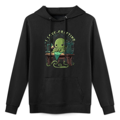 Cthulhu I Love Crafting, Funny Cute Sewing Cthulhu Versatile Streetwear Hoodie