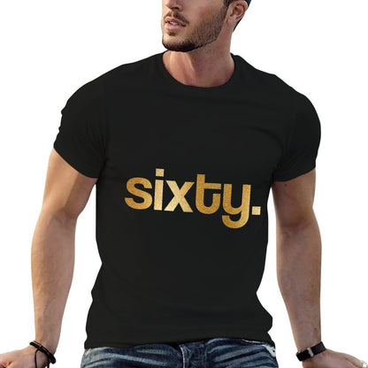 Gold Sixty 60th Birthday  Oversized Silhouette T-Shirt