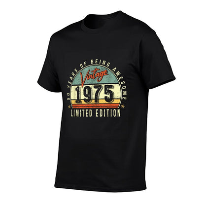 Vintage 50 Years Old Men Women Gift Funny 1975 50th Birthday  Relaxed-fit T-Shirt