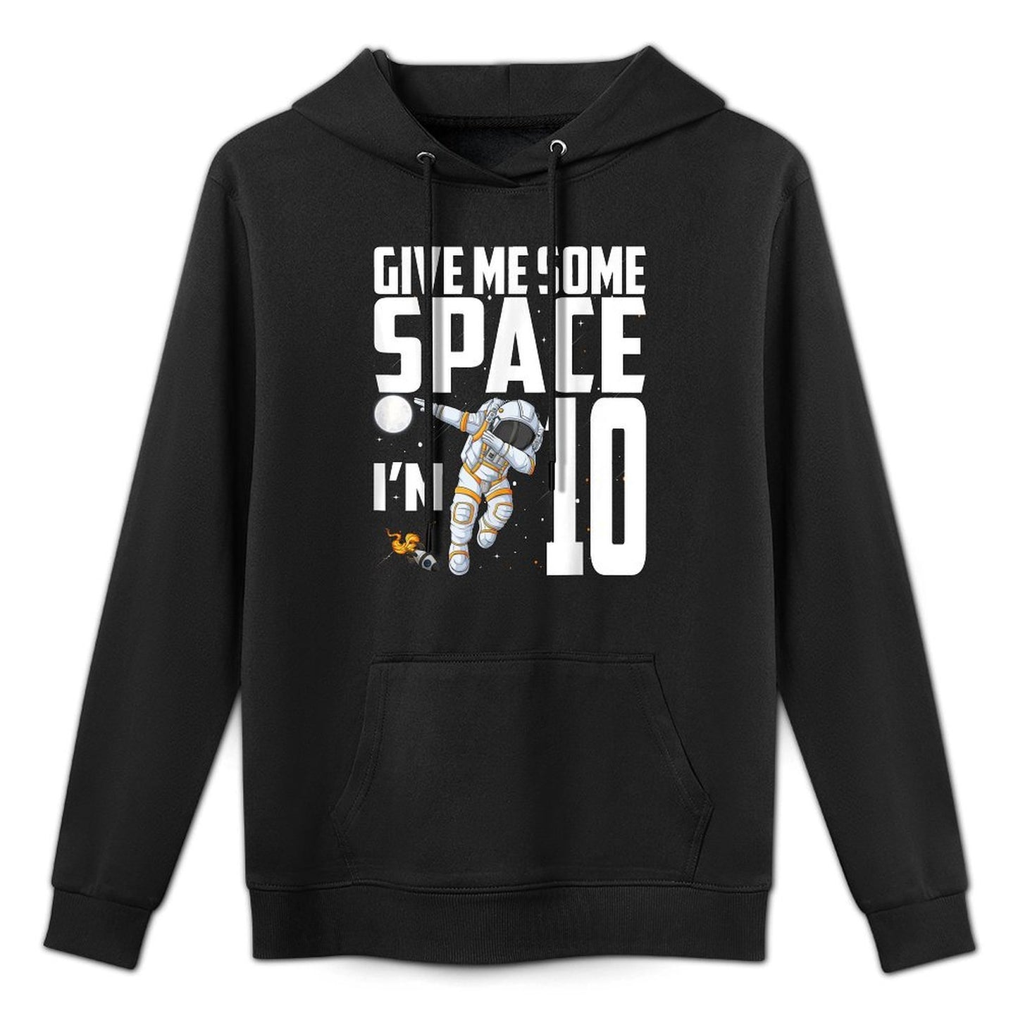 10 Year Old Outer Space 10th Birthday Astronaut Planets Breathable Fabric Hoodie