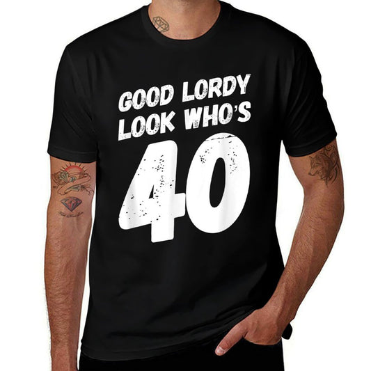 40th Birthday Good Lordy Look Who's Forty  Heathered Texture T-Shirt