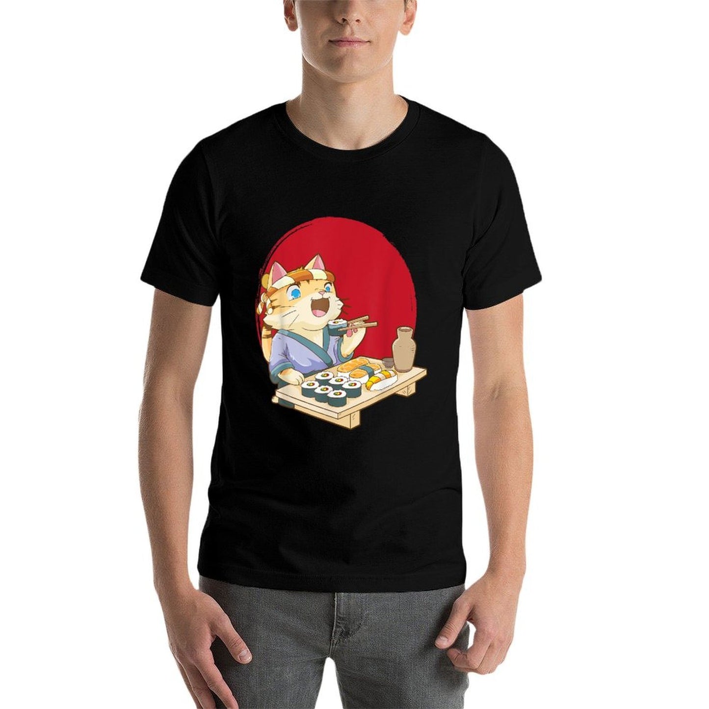 Cat Anime Sushi Kawaii Neko Japanese Comfortable T-Shirt