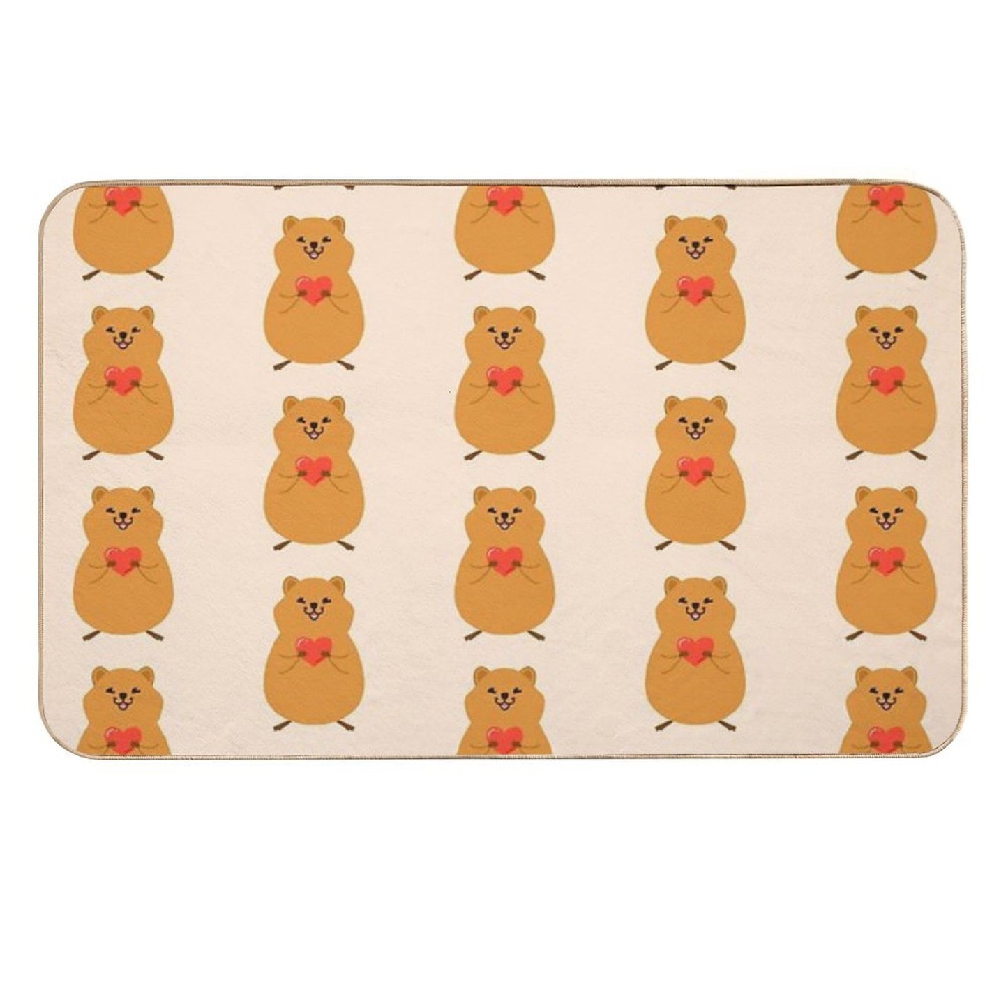 Cute Quokka with Love 3  Easy To Clean Bath Mat