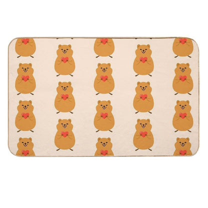 Cute Quokka with Love 3  Easy To Clean Bath Mat