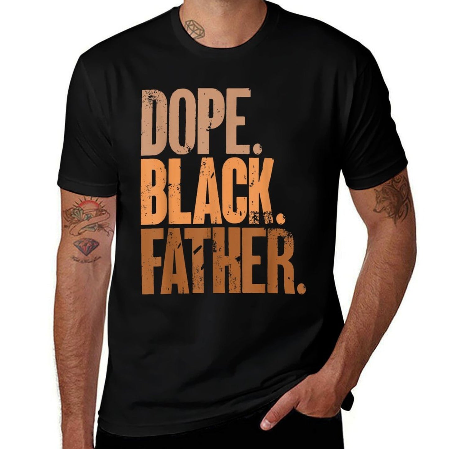Black Dad Dope Black Father Fathers Day  Summer-ready Fabric T-Shirt