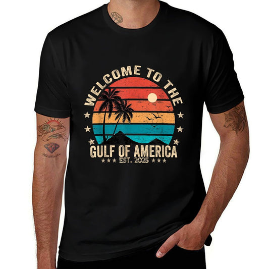 Gulf Of USA America Est 2025 Retro Vintage American Flag Odor-resistant T-Shirt
