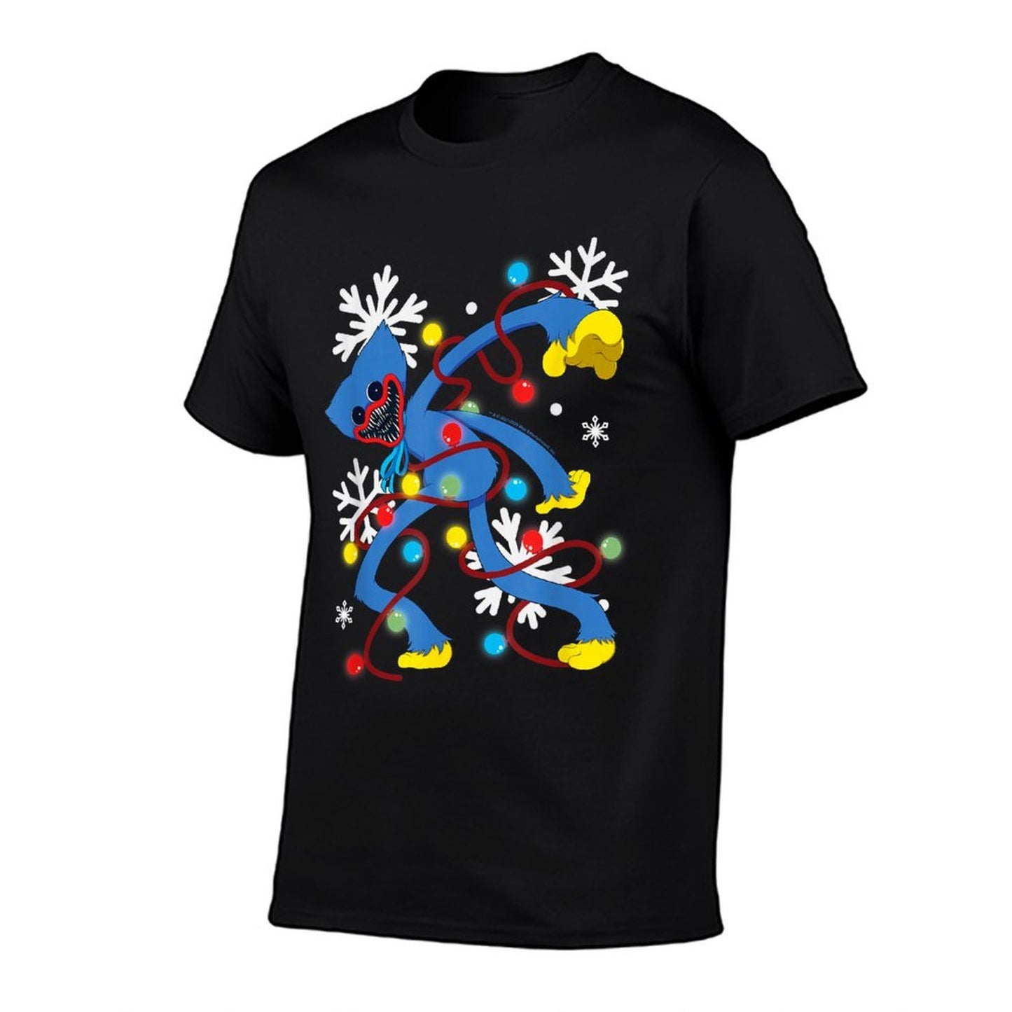 Poppy Playtime Christmas Huggy Wuggy with Xmas Lights  Lightweight T-Shirt