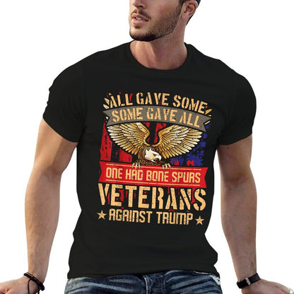 All Gave Some Gave All US Flag Veterans Against Trump  Oversized Silhouette T-Shirt