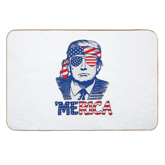 Merica Donald Trump 4th Of July Patristic American Flag  High-Traffic Bath Mat